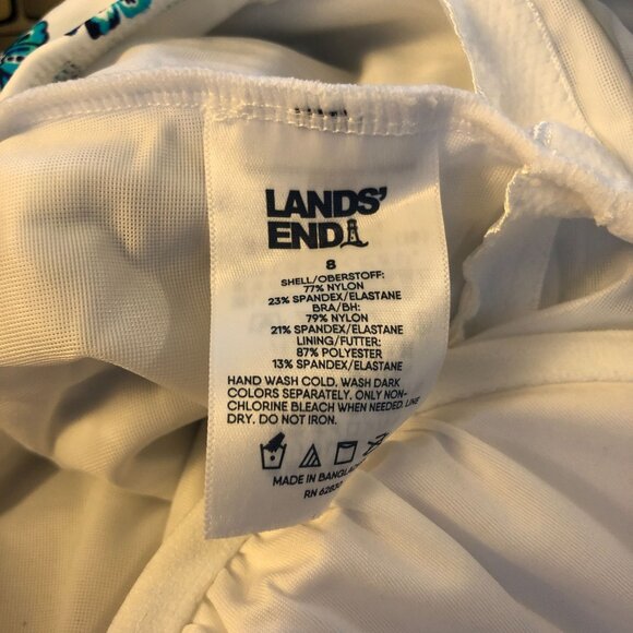 Lands End Wrap Underwire Tankini Swim Top Tummy Control Underwire Blue 8 - Picture 5 of 5